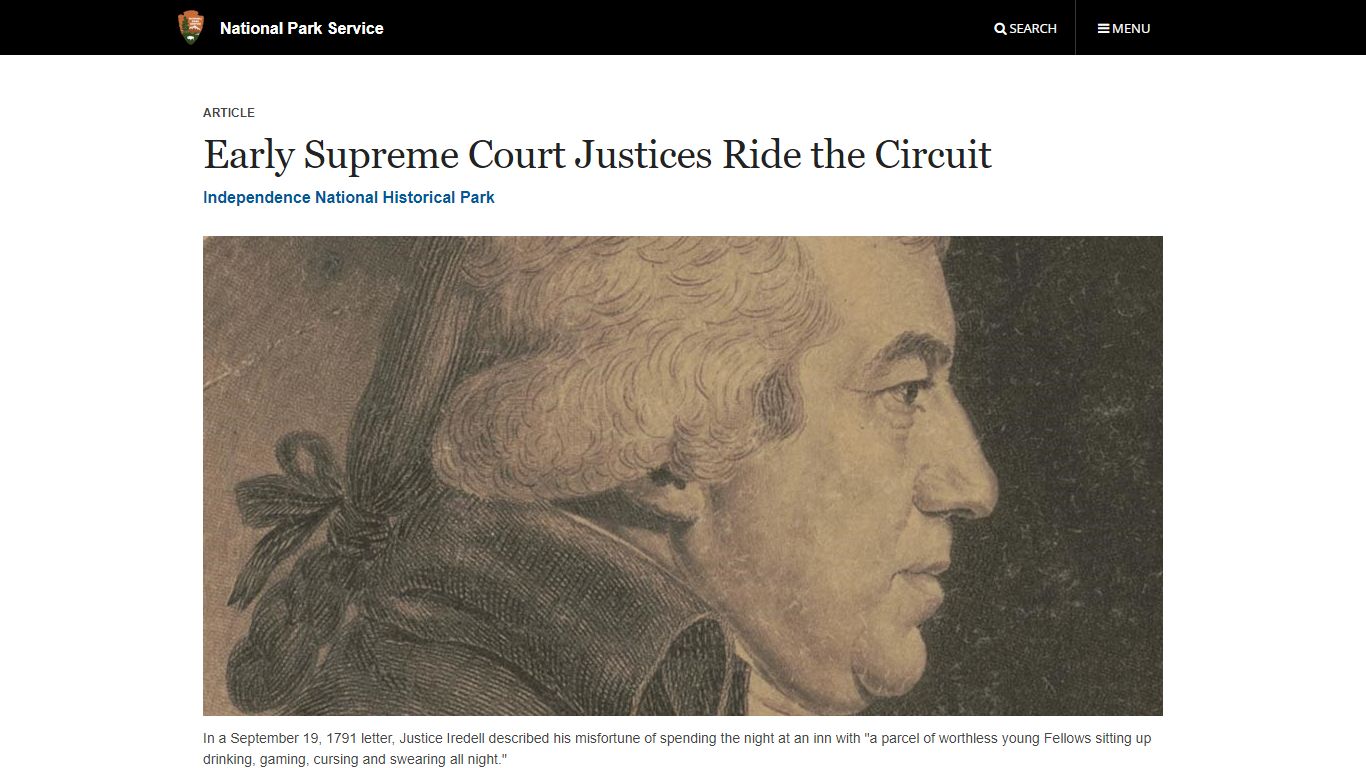 Early Supreme Court Justices Ride the Circuit - National Park Service