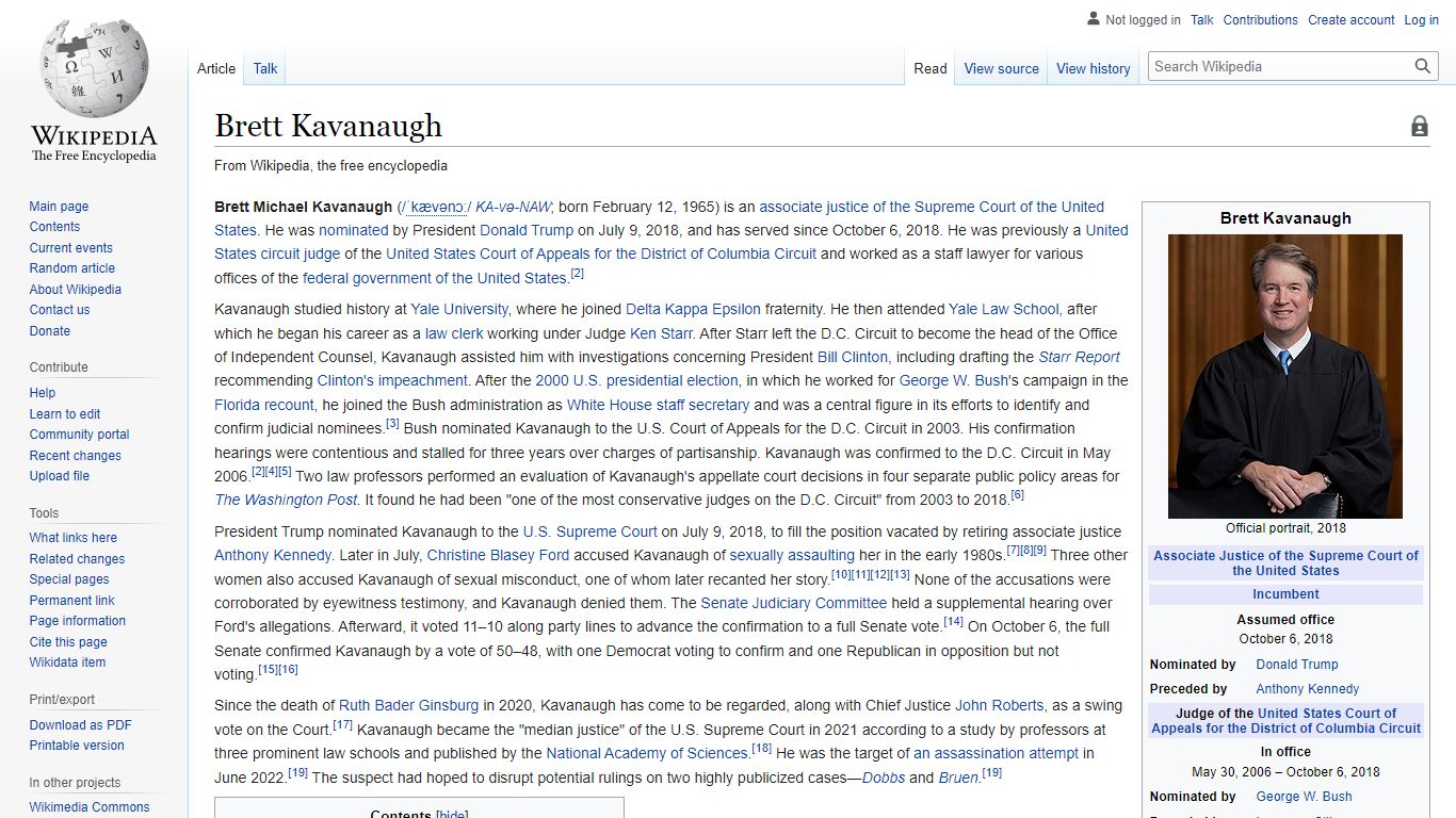 Brett Kavanaugh - Wikipedia