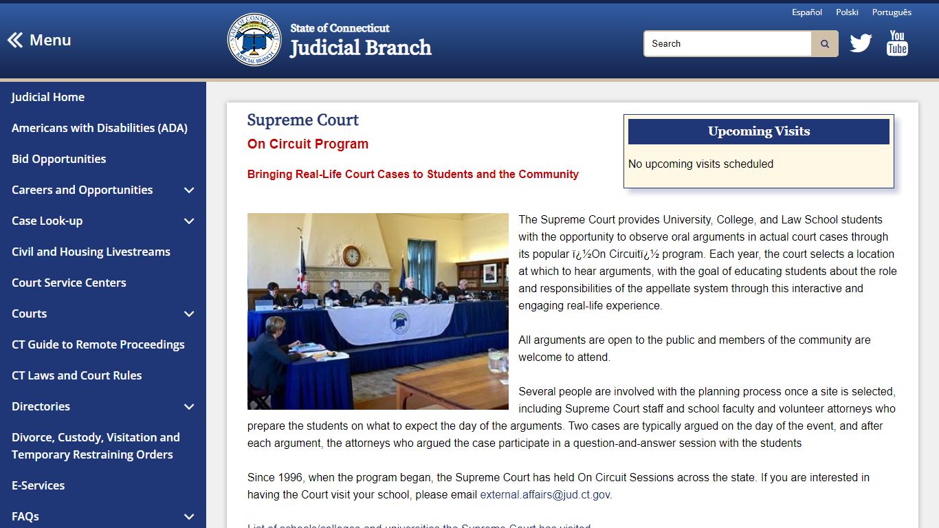 Supreme Court On Circuit Program - CT Judicial Branch
